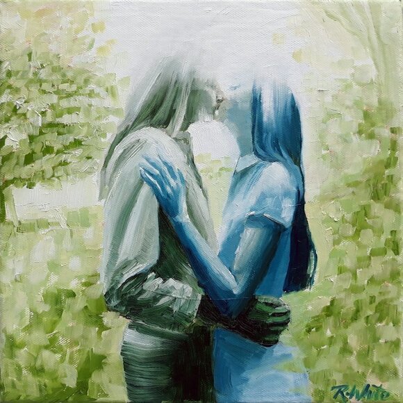 "Limerence" Original Oil Painting on Canvas Size: 10" W x 10" H x 0.8" D - Picture 1 of 4